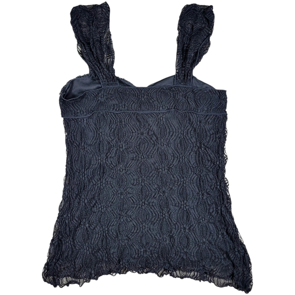 Camisole Lace Tank Top Womens S Black Babydoll Y2K Coquette Whimsigoth Feminine - Picture 2 of 7